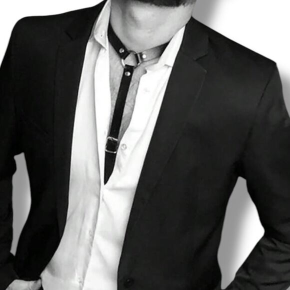 Black Body Harness Belt Choker Waist Straps NEW - Picture 2 of 4